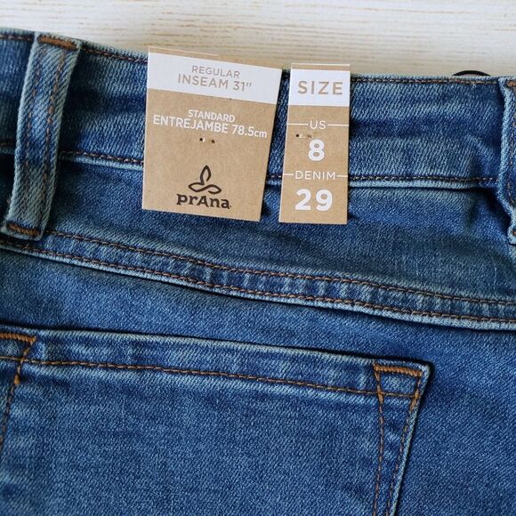PrAna Sienna Stretchy Jeans in True Blue Organic Cotton Women's Size 8/29 - Picture 9 of 12